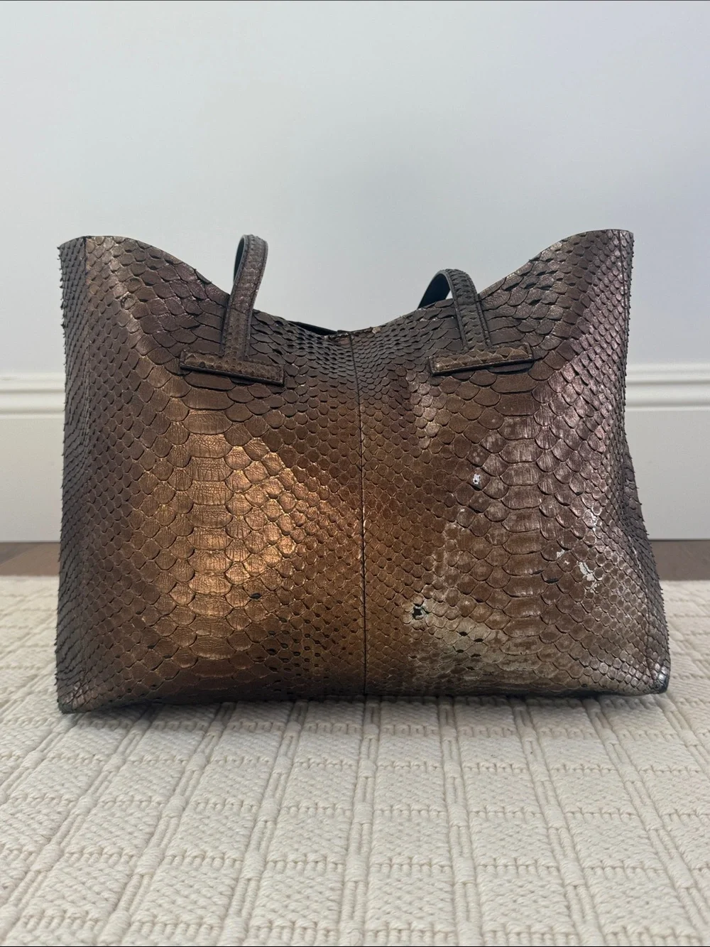 Tom Ford Metallic Snakeskin T Tote